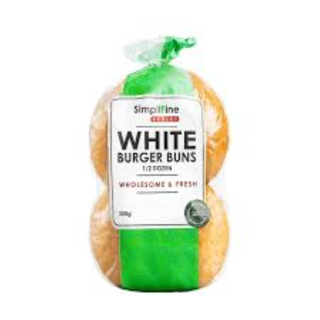 SIMPLIFINE BURGER BUNS WHITE